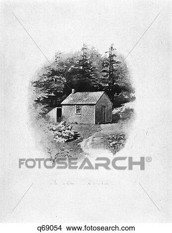 1800S 1840S Henry David Thoreau'S Cabin In The Woods Beside Walden Pond Concord Massachusetts View Large Photo Image Picture - 1800S 1840S Henry David Thoreau'S Cabin In The Woods Beside Walden Pond Concord Massachusetts. Fotosearch