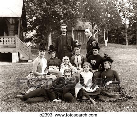 1890S Large Formal Family Group Photo Outside View Large Photo Image Stock Image - 1890S Large Formal Family Group Photo Outside. Fotosearch
