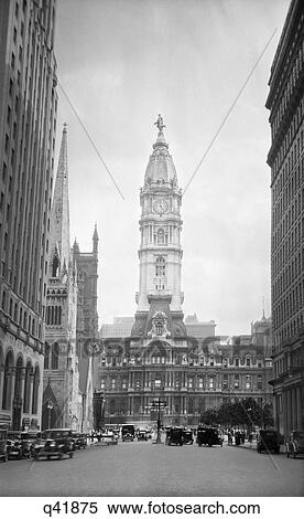 1930S 1936 View Down North Broad Street To The Philadelphia City Hall View Large Photo Image Stock Photography - 1930S 1936 View Down North Broad Street To The Philadelphia City Hall. Fotosearch