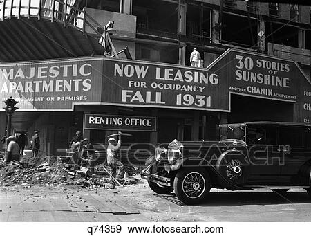 1930S Construction Site & Rental Office Of Majestic Apartment Building Central Park West & 72Nd Street Manhattan New York City View Large Photo Image Stock Photo - 1930S Construction Site & Rental Office Of Majestic Apartment Building Central Park West & 72Nd Street Manhattan New York City. Fotosearch