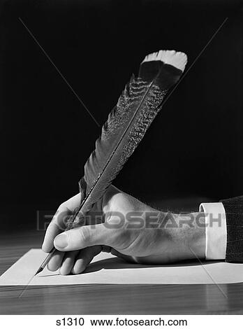 1930S Male Hand Writing With Quill Pen Feather View Large Photo Image Stock Image - 1930S Male Hand Writing With Quill Pen Feather. Fotosearch