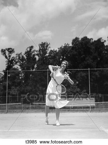 1930S Woman Playing Tennis View Large Photo Image Stock Photography - 1930S Woman Playing Tennis. Fotosearch