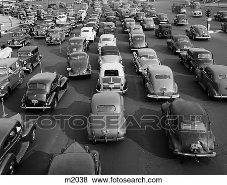 1940S 1948 View Of Traffic Jam On Multi Lane Highway Bridge Approach Crawling In Both Directions View Large Photo Image Stock Photo - 1940S 1948 View Of Traffic Jam On Multi Lane Highway Bridge Approach Crawling In Both Directions. Fotosearch