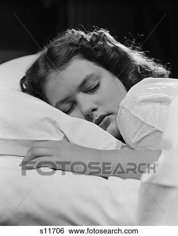 1940S 1950S Girl Sleeping Head On Pillow View Large Photo Image Stock Photograph - 1940S 1950S Girl Sleeping Head On Pillow. Fotosearch