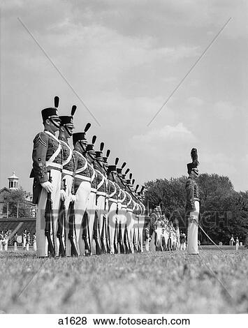 1940S A Row Of Uniformed Military College Cadets At Dress Parade Chester Pennsylvania View Large Photo Image Stock Photo - 1940S A Row Of Uniformed Military College Cadets At Dress Parade Chester Pennsylvania. Fotosearch