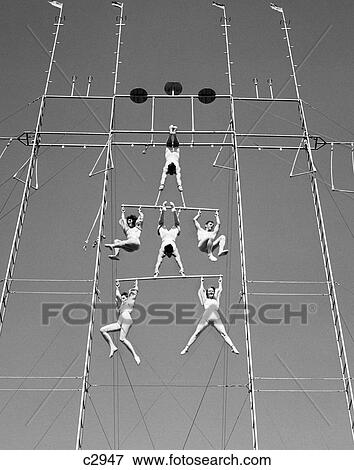 1940S Aerial Circus Act View Large Photo Image Stock Photo - 1940S Aerial Circus Act. Fotosearch