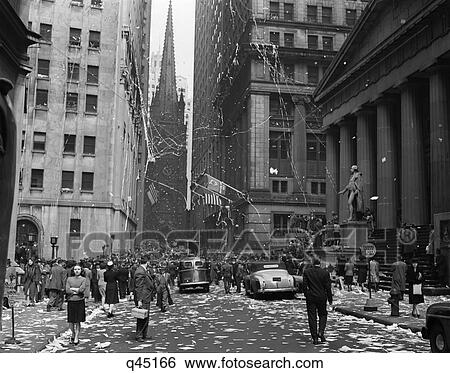 1940S New York City Wall Street Ticker Tape Parade Celebration Of E-E Day Victory In Europe May 8 1945 View Large Photo Image Stock Photograph - 1940S New York City Wall Street Ticker Tape Parade Celebration Of E-E Day Victory In Europe May 8 1945. Fotosearch
