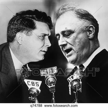 1940S Wendell Wilkie And Franklin Delano Roosevelt Composite With Microphones View Large Photo Image Stock Photo - 1940S Wendell Wilkie And Franklin Delano Roosevelt Composite With Microphones. Fotosearch
