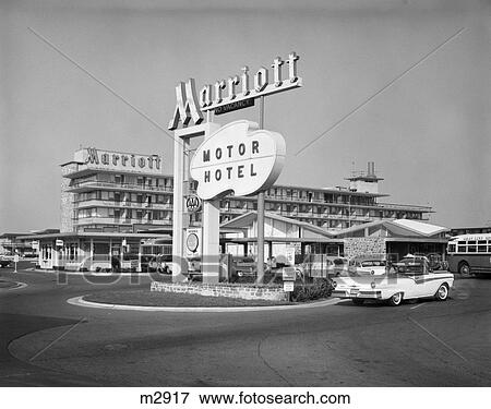 1950S 1960S Marriott Motor Hotel Motel Sign And Building View Large Photo Image Stock Photo - 1950S 1960S Marriott Motor Hotel Motel Sign And Building. Fotosearch