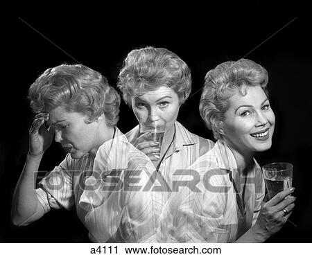 1950S 1960S Multiple Exposure Woman With A Headache Taking Medicine And Smiling With Expression Of Relief From Pain View Large Photo Image Stock Image - 1950S 1960S Multiple Exposure Woman With A Headache Taking Medicine And Smiling With Expression Of Relief From Pain. Fotosearch