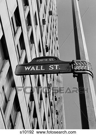 1950S 1960S Wall Street Sign View Large Photo Image Stock Image - 1950S 1960S Wall Street Sign. Fotosearch