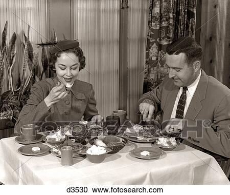 1950S Couple Man Woman Dining In Restaurant View Large Photo Image Stock Image - 1950S Couple Man Woman Dining In Restaurant. Fotosearch