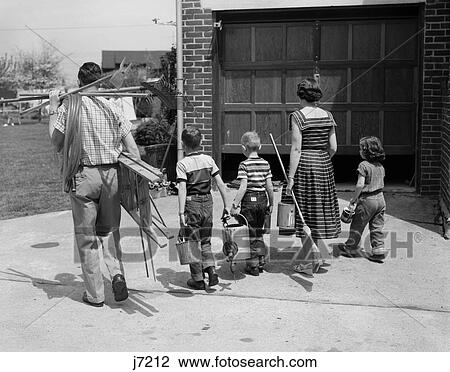 1950S Family Mother Father 3 Children From Behind Carrying Gardening Home Improvement Tools Equipment View Large Photo Image Stock Image - 1950S Family Mother Father 3 Children From Behind Carrying Gardening Home Improvement Tools Equipment. Fotosearch