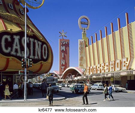 Stock Photo - 1950S Fremont Street, Las Vegas, Nv Casino Gambling . Fotosearch