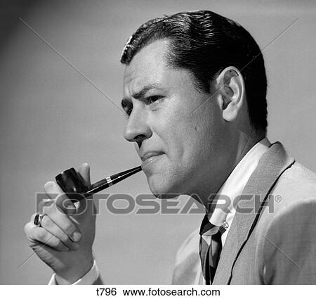 1950S Frowning Businessman In Jacket And Tie Smoking A Pipe View Large Photo Image Stock Photograph - 1950S Frowning Businessman In Jacket And Tie Smoking A Pipe. Fotosearch