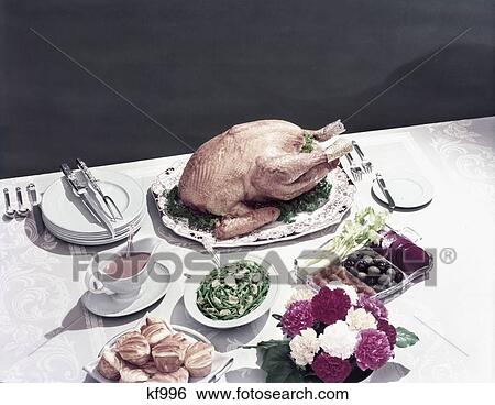 1950S Thanksgiving Table Setting Gravy Rolls Turkey Crudités Flowers Plates View Large Photo Image Stock Photograph - 1950S Thanksgiving Table Setting Gravy Rolls Turkey Crudités Flowers Plates. Fotosearch