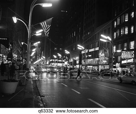 1960S 1963 Night Scene Of Busy Traffic On State Street Chicago Illinois View Large Photo Image Stock Image - 1960S 1963 Night Scene Of Busy Traffic On State Street Chicago Illinois. Fotosearch
