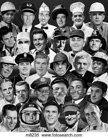 1960S 1970S Montage Of Heads Of 25 Men Of Different Kinds Of Occupations All Smiling View Large Photo Image Stock Photography - 1960S 1970S Montage Of Heads Of 25 Men Of Different Kinds Of Occupations All Smiling. Fotosearch