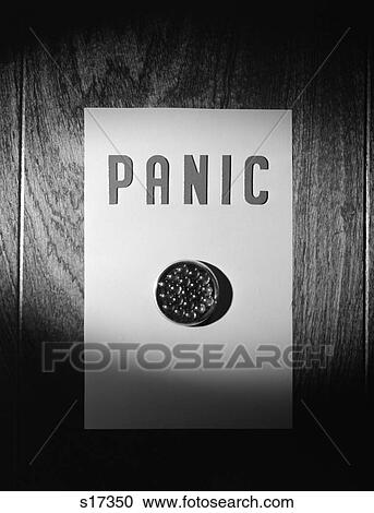 Stock Image - 1960S 1970S Panic Button On Wall. Fotosearch