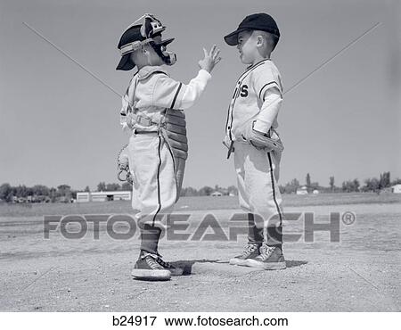 1960S Boy Little Leaguer Pitcher Arguing With Catcher View Large Photo Image Stock Photo - 1960S Boy Little Leaguer Pitcher Arguing With Catcher. Fotosearch
