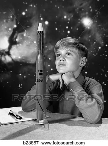 1960S Boy With Model Rocket And Outer Space Background View Large Photo Image Stock Photo - 1960S Boy With Model Rocket And Outer Space Background. Fotosearch