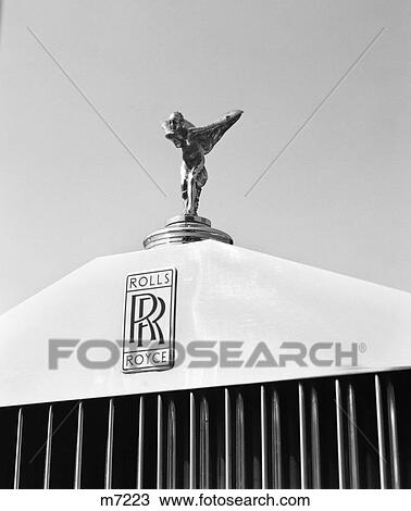 Stock Image - 1960S Close-Up Rolls Royce Hood Grill Ornament. Fotosearch