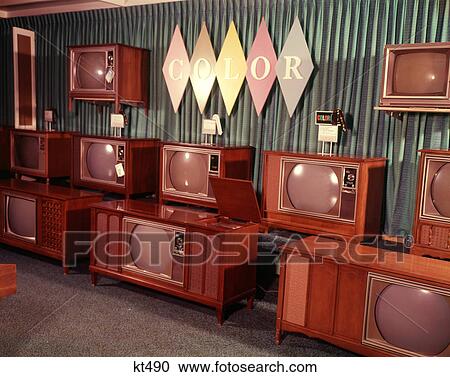 1960S Display Of Color Television Sets For Sale In Department Store View Large Photo Image Stock Image - 1960S Display Of Color Television Sets For Sale In Department Store. Fotosearch