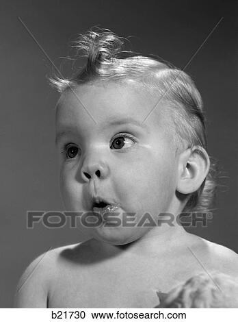 1960S Head Shot Of Baby With Surprised Expression View Large Photo Image Stock Image - 1960S Head Shot Of Baby With Surprised Expression. Fotosearch