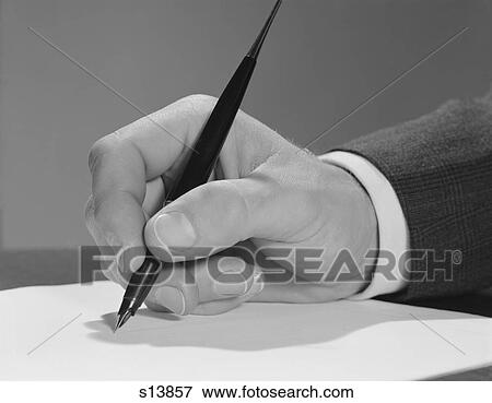 1960S Male Hand Writing With Fountain Pen On Blank Paper View Large Photo Image Stock Photo - 1960S Male Hand Writing With Fountain Pen On Blank Paper . Fotosearch