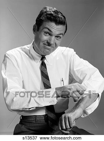 1960S Man In Business Shirt And Tie Rolling Up His Sleeves To Work Determined Look Studio View Large Photo Image Stock Photo - 1960S Man In Business Shirt And Tie Rolling Up His Sleeves To Work Determined Look Studio. Fotosearch
