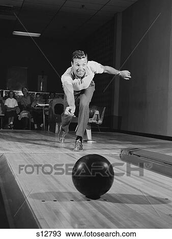 1960S Man Releasing Ball Down Bowling Alley Lane View Large Photo Image Stock Image - 1960S Man Releasing Ball Down Bowling Alley Lane. Fotosearch