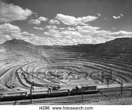 1960S Partial Overhead Of Open-Pit Copper Mine View Large Photo Image Stock Photograph - 1960S Partial Overhead Of Open-Pit Copper Mine. Fotosearch