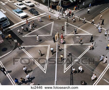 1960S Pedestrians At City Intersection Cross Walk From Above Flagler Street Miami View Large Photo Image Stock Photograph - 1960S Pedestrians At City Intersection Cross Walk From Above Flagler Street Miami. Fotosearch