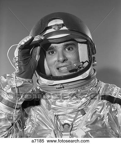 1960S Portrait Of Smiling Astronaut In Space Suit & Helmet Saluting View Large Photo Image Stock Photography - 1960S Portrait Of Smiling Astronaut In Space Suit & Helmet Saluting. Fotosearch