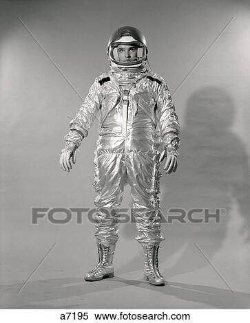 1960S Standing Full Length Portrait Of Astronaut In Space Suit And Helmet View Large Photo Image Stock Photography - 1960S Standing Full Length Portrait Of Astronaut In Space Suit And Helmet. Fotosearch