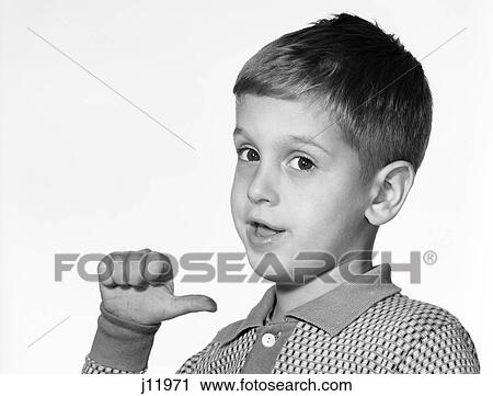 1960S Young Boy Pointing To Himself With His Thumb View Large Photo Image Stock Image - 1960S Young Boy Pointing To Himself With His Thumb. Fotosearch