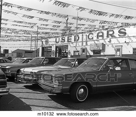 Stock Image - 1970S Cars For Sale In Outdoor Ok Used Car Lot. Fotosearch