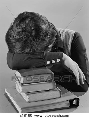 1970S Female Student Head Resting On Stack Of Books Sleeping View Large Photo Image Stock Image - 1970S Female Student Head Resting On Stack Of Books Sleeping. Fotosearch