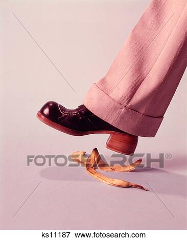 1970S Man About To Slip On Banana Peel View Large Photo Image Stock Photo - 1970S Man About To Slip On Banana Peel. Fotosearch