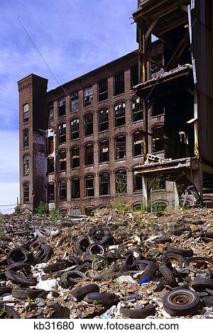 Stock Image - 1980S Abandoned Factory Building Newark New Jersey Usa. Fotosearch