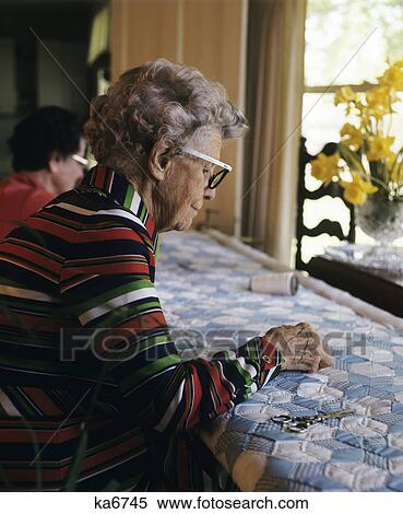 1980S Elderly Woman Quilting View Large Photo Image Stock Photography - 1980S Elderly Woman Quilting . Fotosearch