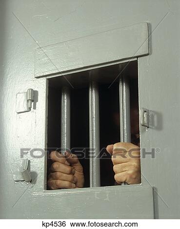 1980s jail bars cell hands photograph fotosearch clt006