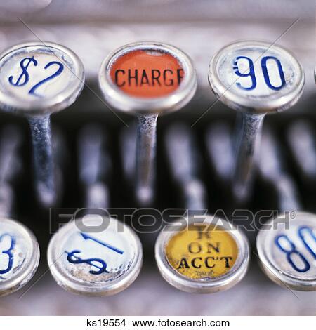 1980S Keys Of Antique Cash Register View Large Photo Image Picture - 1980S Keys Of Antique Cash Register. Fotosearch