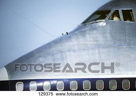 1990S 1991 747 Airplane Nose Of Plane Pilot Windows View Large Photo Image Stock Photography - 1990S 1991 747 Airplane Nose Of Plane Pilot Windows. Fotosearch