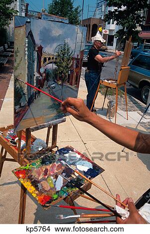 1990S Art Class On Street In Manayunk, Philadelphia, Pennsylvania, Usa View Large Photo Image Picture - 1990S Art Class On Street In Manayunk, Philadelphia, Pennsylvania, Usa. Fotosearch