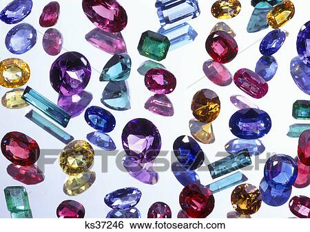 1990S Assorted Gemstones On Illuminated Surface View Large Photo Image Stock Photograph - 1990S Assorted Gemstones On Illuminated Surface. Fotosearch