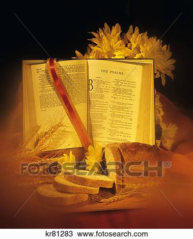 1990S Harvest Still Life With Bible Bread Wheat View Large Photo Image Stock Image - 1990S Harvest Still Life With Bible Bread Wheat. Fotosearch