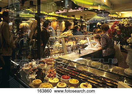 Stock Image - 1990S Pastry Shop Paris France . Fotosearch