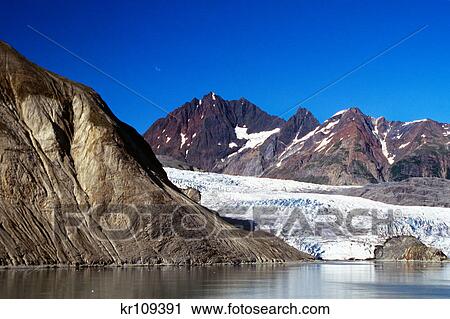 Stock Image - 1990S Riggs Glacier In Muir Inlet Alaska Usa. Fotosearch