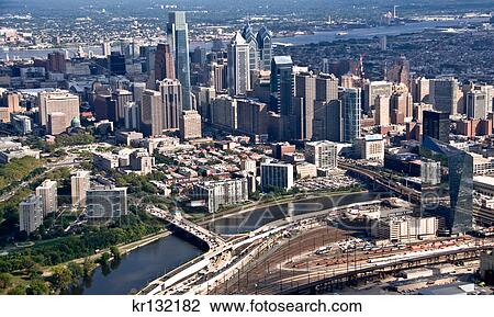 2000S 2009 Aerial View Of Philadelphia Looking East Over The Schuylkill River To Center City And Delaware River View Large Photo Image Stock Image - 2000S 2009 Aerial View Of Philadelphia Looking East Over The Schuylkill River To Center City And Delaware River. Fotosearch